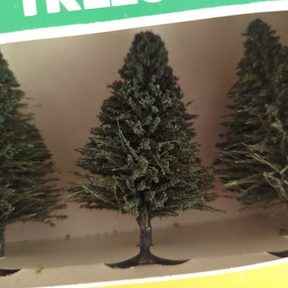 Vintage 1970s Life Like Products Evergreen Trees 01003 Original Box Bottle Brush - Picture 6 of 10